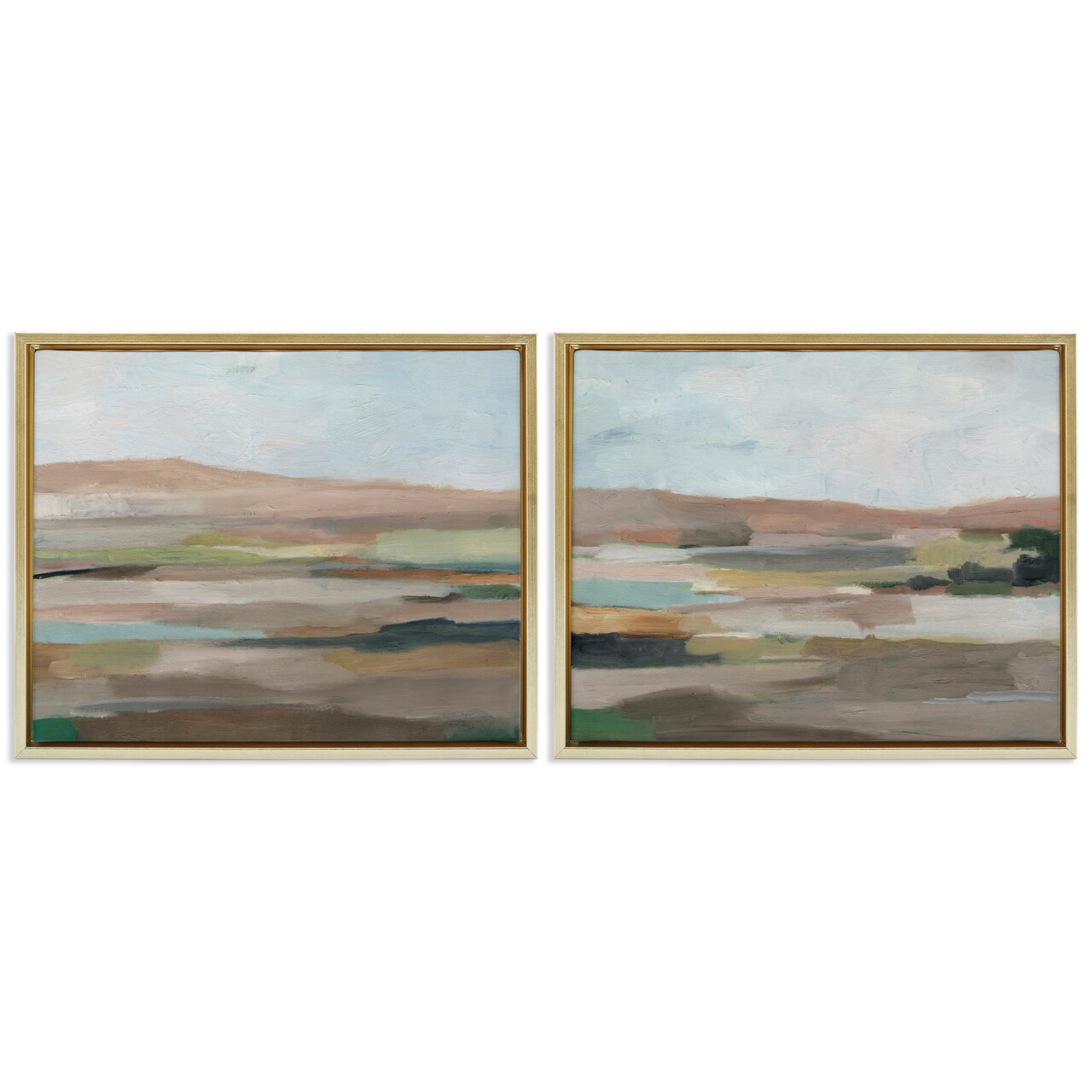 Stupell Industries Neutral Abstract Landscape 2 pc Framed Floater Canvas Wall Art Set Design by Ethan Harper